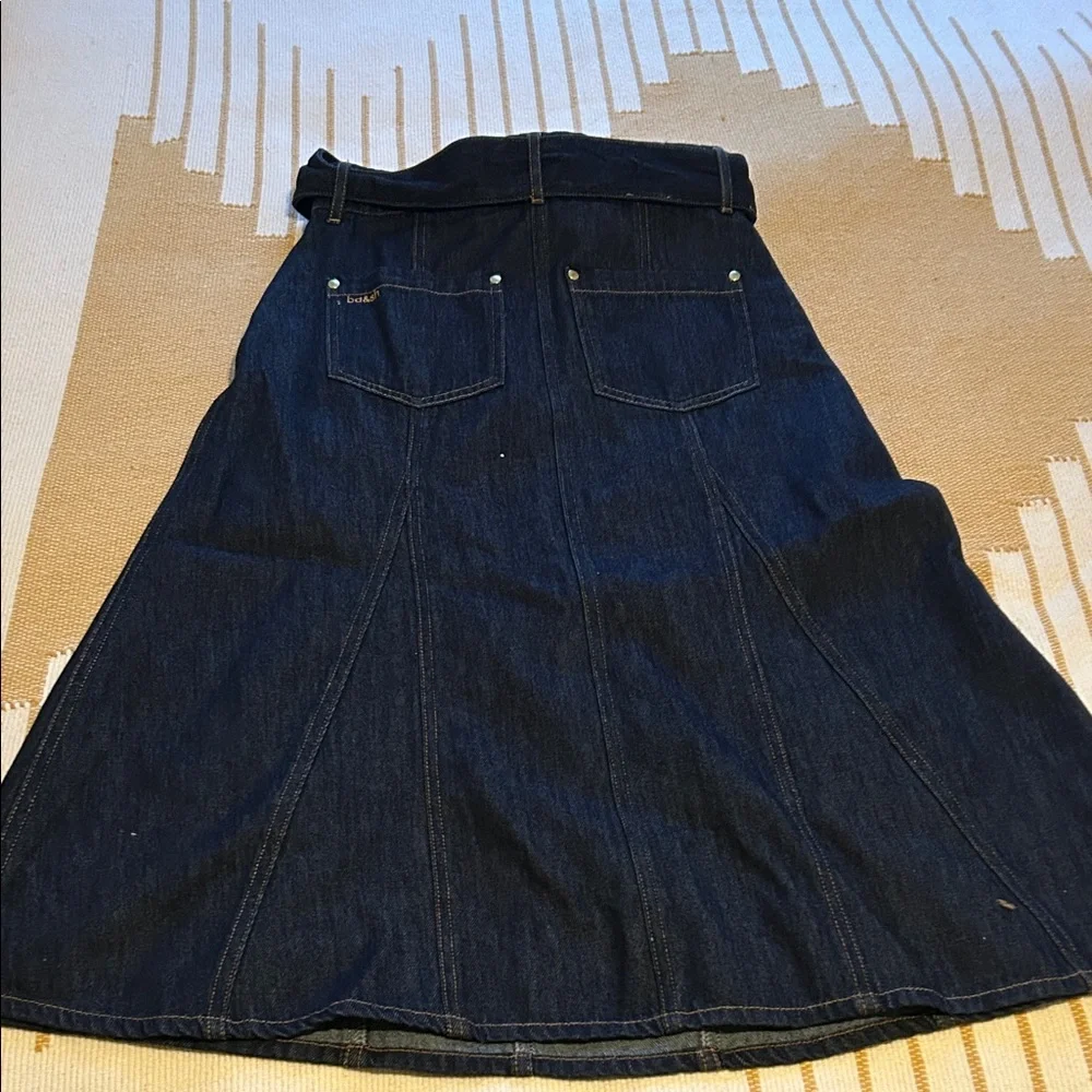 ba&sh Dark Blue A-Line Denim Skirt - Picture 3 of 4